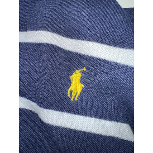 Polo Ralph Lauren Short Sleeve Shirt Navy White Stripe 2XB Classic Pony Logo - Picture 4 of 10